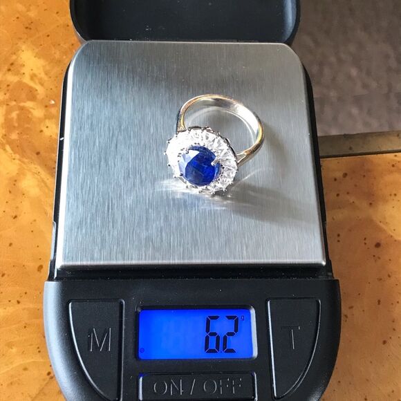 Natural Blue Kyanite Sterling Silver Cocktail Ring Discounted - Picture 5 of 14